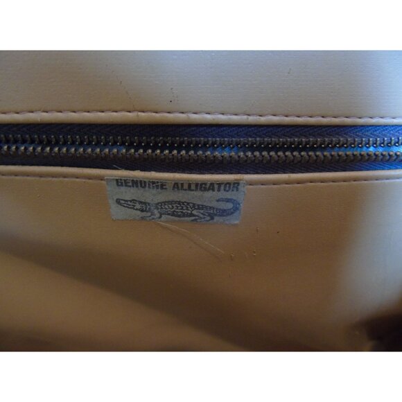 Vintage 1960's Genuine Alligator Handbag Brass Hardware Handmade In Florida - Picture 8 of 10